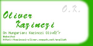 oliver kazinczi business card